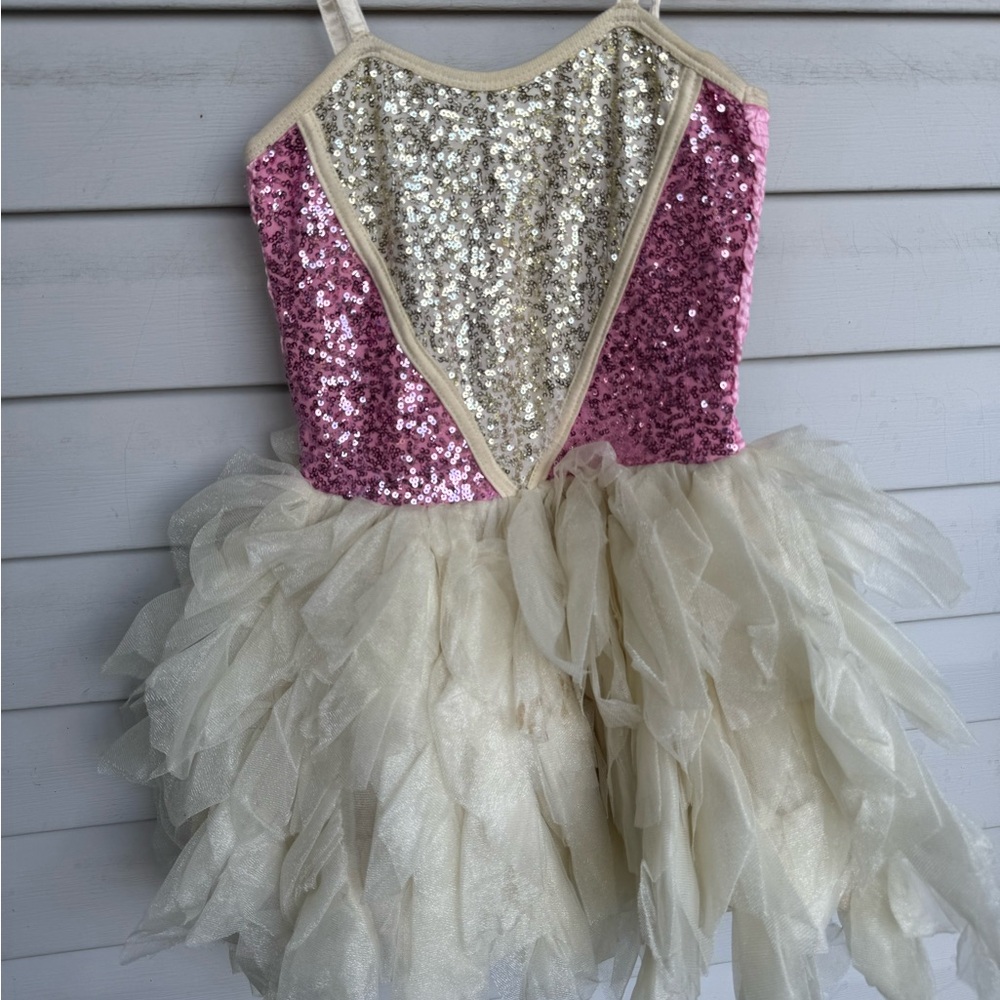 Ooh! La, La! Couture Pink and Cream Sequin Dress